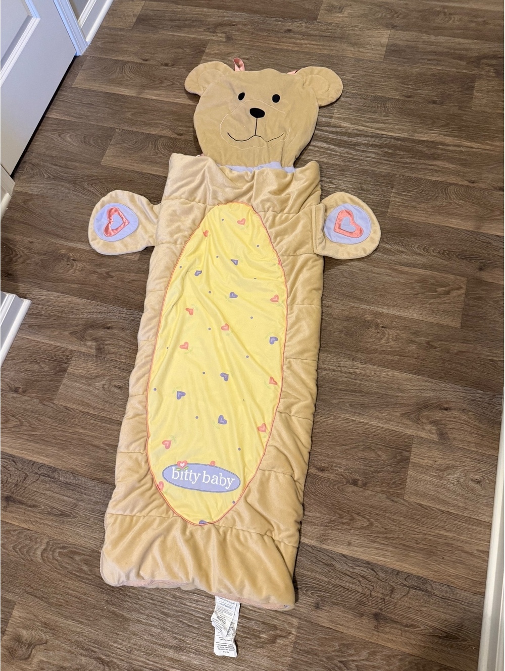 American Girl Bitty Baby vintage teddy bear sleeping bag